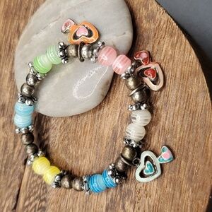 Blossom charm bracelet hearts B3134